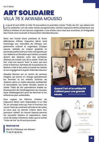 Article BAAB Capucine Minot Villa 76 Akwaba Mousso
