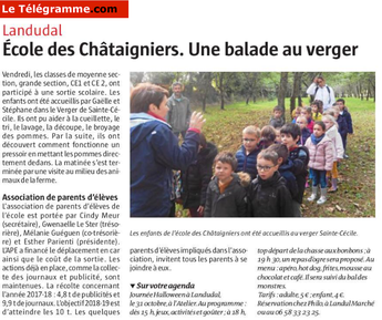 L'école des châtaigniers de Landudal en sortie pédagogique à la Ferme Sainte Cécile