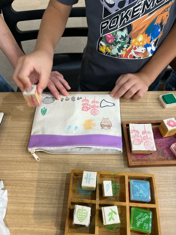布スタンプとお絵描きポーチ