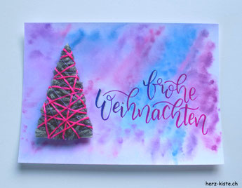 DIY Weihnachtskarte - Tannenbaum umwickeln - eine Anleitung. frohe Weihnachten!