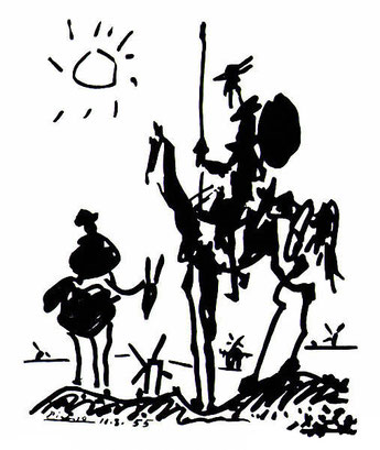 Don Quixote- Bosquejo de Pablo Picasso, 1955.