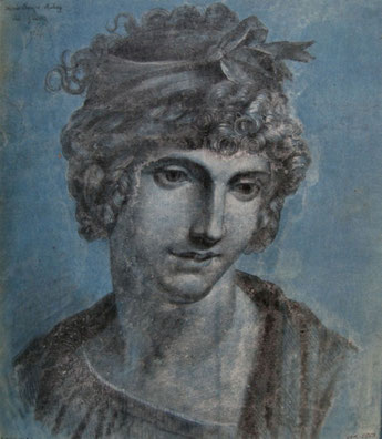 Musée Carnavalet - Histoire de Paris 1784 Pierre noire, gouache blanche sur papier teint bleu H.0,400 x L.0,353