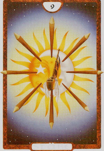 Neun Stäbe, Medivial Traumzeit Tarot