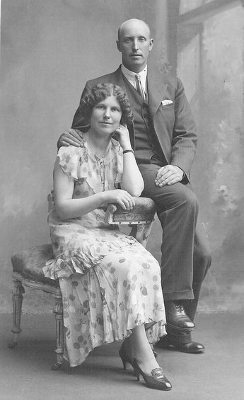 Wedding phtograph of Peter Symon and Mary Smart, July 1935. Photographer unknown. 