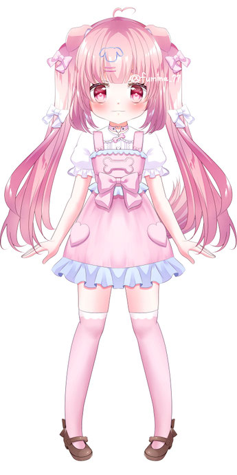 VTuber白苺みゅあ／犬モチーフデザインのキャラクターイラスト