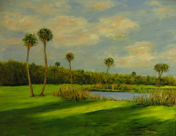 Florida Palms, Lagoon Greenway, Tropical Pond
