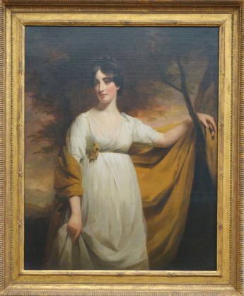 Mrs John Campbell of Kilberry wearing white empire gown, Henry Raeburn, c. 1802