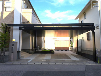 ホテル、ウッドデッキ、洗い出し舗装、房州砂岩石、ライトアップ、テラス、プライベート、ガーデン、エクステリア、リフォーム、パティオムーヴ、南房総市、君津市