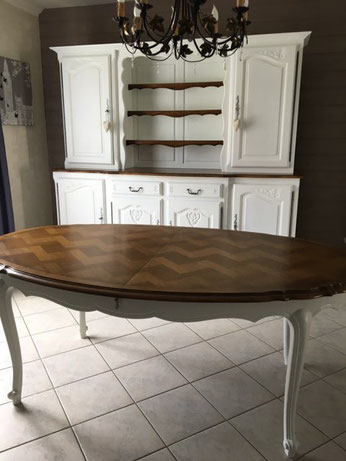 relooking de meubles camaëlle buffet table chaise louis bois blanc le mans sarthe