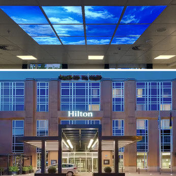 Hochmoderne Industriehalle mit LED-Hallenstrahlern für eine effiziente und langlebige Beleuchtung.