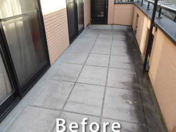 【施工事例】ベランダ床の防水塗装ビフォー写真｜草加市Ｋ様邸