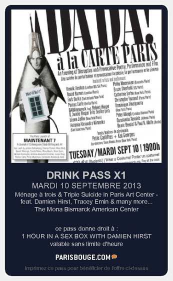 print this Drink Pass and get 1 hour in a sex box with Damien Hirst & Co.