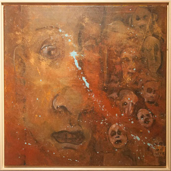 Témoins - acrylique & pigments sur toile - 80x80
