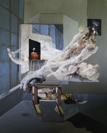 "Atelier VII" Acrylique sur toile Dim: 116cm x 89cm