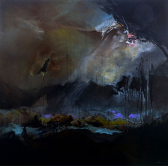 Tempête acrylique sur toile dim 150cmx150cm
