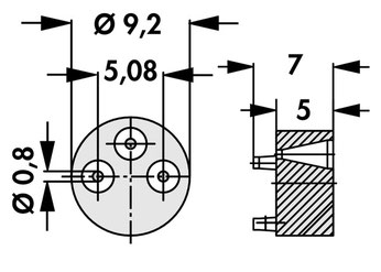 MS 53 7 TO-5パッケージ用トランジスタスペーサー