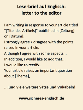 letter to the editor auf Englisch
