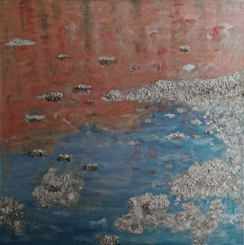 Kunst mit Wasser in Form eines Wassergemäldes