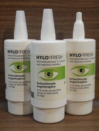 3x Hylo Fresh Tropfflaschen-Augentropfen Test (Sicca Syndrom, Trockene Augen) 