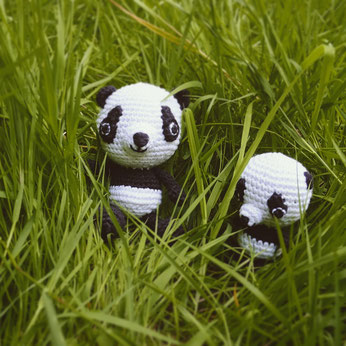 Pandabär Kuscheltier handgemacht gehäkelt vegan