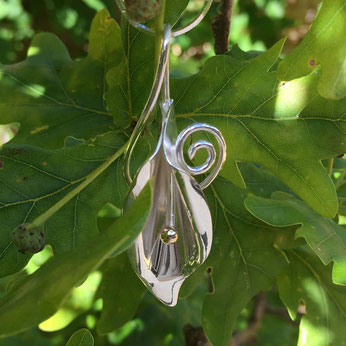 Calla Lily Necklace Sterling Silver & Gold