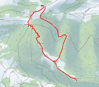 Route vom Parkplatz Riegler Seff auf das Kruckenbrettl und die Teufelskirche