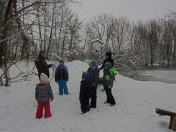 Eis und Schnee bedecken noch den Lebensraum der Amphibien.