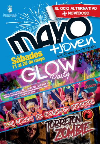 Fiestas en Torrejon de Ardoz Glow Party Loca Carrera de Obstaculos Hinchables Torrejon Zombie