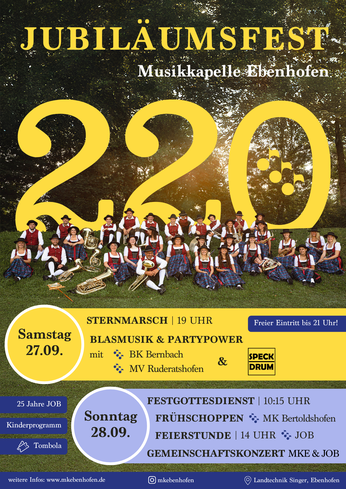 Plakat mit Programm zum Jubiläumsfest