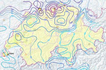 Heat flows in Switzerland. Image: Federal Office of Topography (swisstopo)
