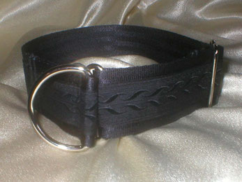 Zugstopp, Halsband, Gurtband schwarz, 4cm, Borte Hörnchen