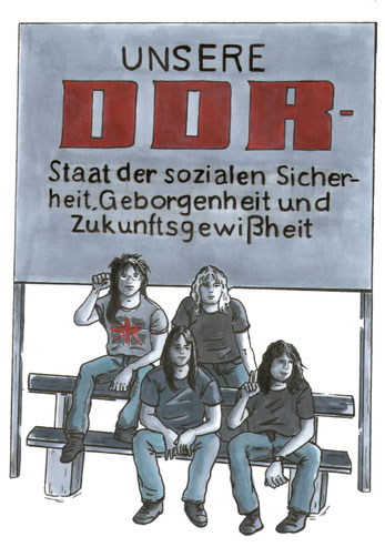 Bild aus dem Comic Todesstreifen,erschienen im Christoph-Links-Verlag