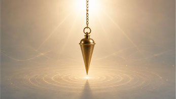 Pendel auf einem schlichten Hintergrund mit Licht und dezenten Resonanzlinien.