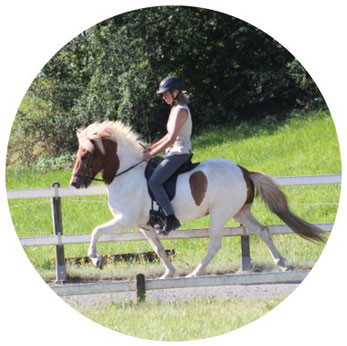 Leisure rider Sigrid Goldmann and her young horse Helgi