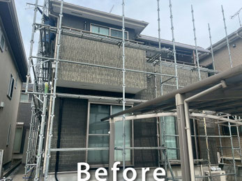 【塗替え施工事例】外壁塗装ビフォー写真｜春日部市Ｉ様邸