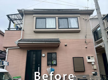 【塗替え施工事例】外壁塗装ビフォー写真｜草加市Ｔ様邸