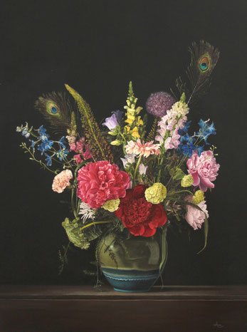 Bloemstilleven  te zien bij Galerie Montulet - www.montuletgalleries.com