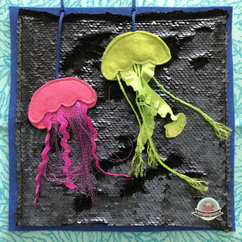 Jellyfish, quiet book, toddler, touch and feel book
