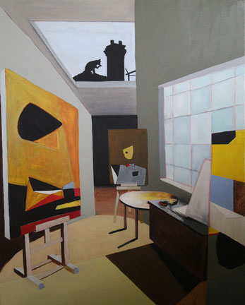 "Atelier VII" Acrylique sur toile Dim: 73cm x 60cm