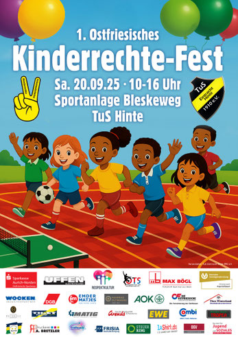 Offizielles Plakat zum 1. Ostfriesischen Kinderrechte-Fest