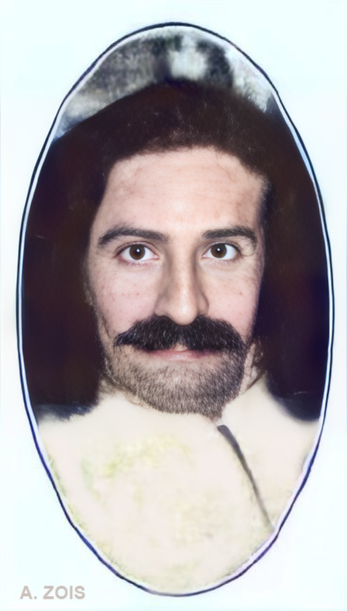 1931 : Photo of Meher Baba in a newspaper. Image rendition by Anthony Zois.
