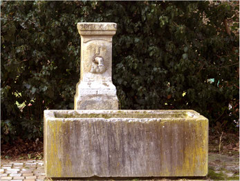 Brunnen hinter dem Rathaus im Amthof: Treffpunkt zur Dokumentation der Kleindenkmale in Derdingen