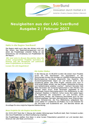 Erste Seite des aktuellen 5verBund-Newsletters