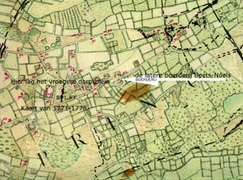 Oude stafkaart van 1771. Hulst en omgeving. Achtergrond groen.