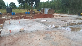 the finished concreted base plate...