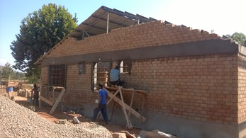 The gable is still not closed...the roof is not finished yet...