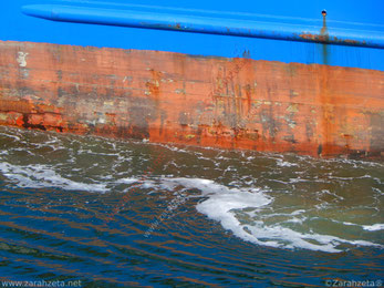Rost an einem Schiffsrumpf