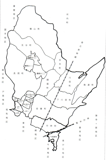 豊郷地区の町名を示した図