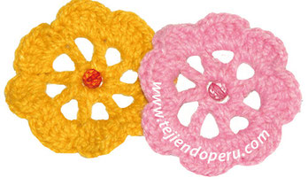 Flor fácil tejida a crochet - Tejiendo Perú Flor fácil tejida a crochet - Tejiendo Perú
