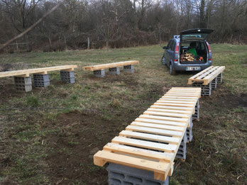 Mise en place des support de ruches